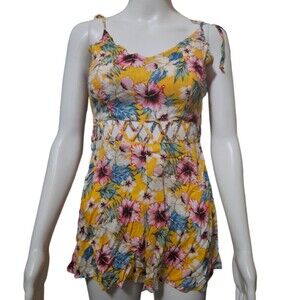 Seek the Label mustard floral cutout romper Small